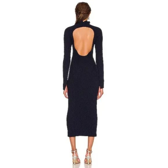 NWT ACNE STUDIOS KENNICE RIBBED BOULCE LONG SLEEVE RIBBED MIDI DRESS  US SZ M - Picture 4 of 12